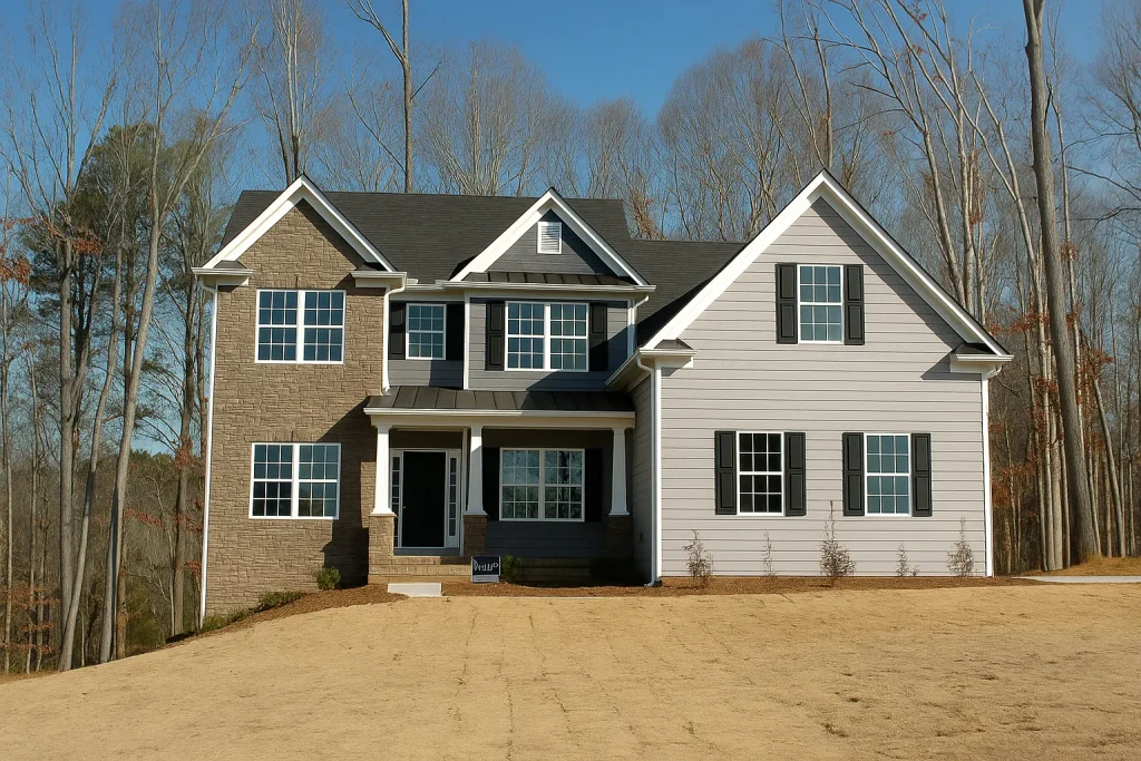 impact-resistant-shingles-dfw-roofing New suburban home with impact-resistant asphalt shingles and mixed exterior