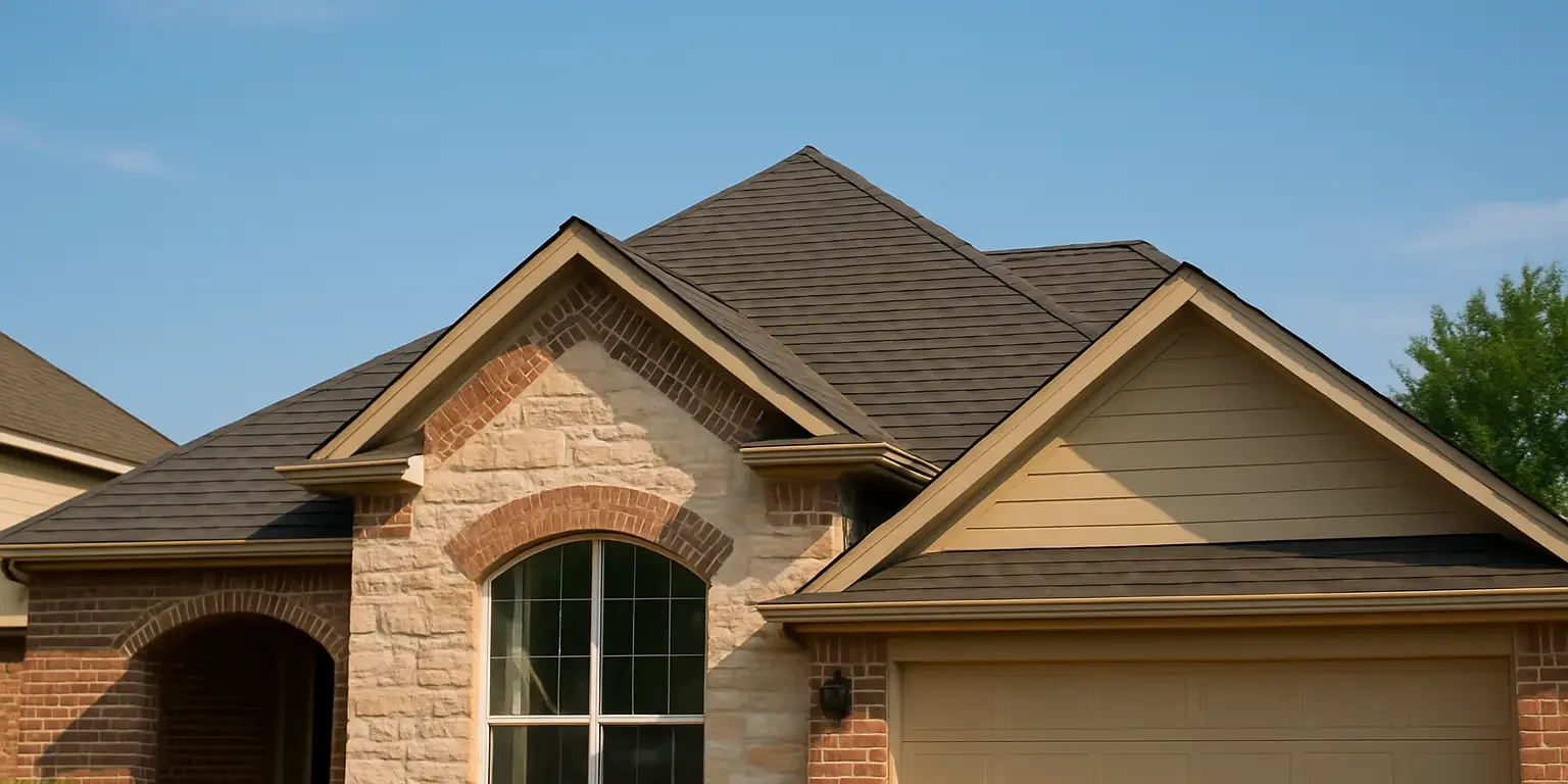dallas-roof-repair-modern-home Modern home with new roof in the Dallas Ft. Worth Texas area