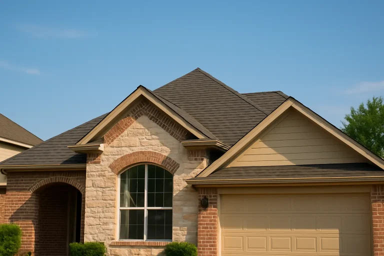 dallas-roof-repair-modern-home Modern home with new roof in the Dallas Ft. Worth Texas area